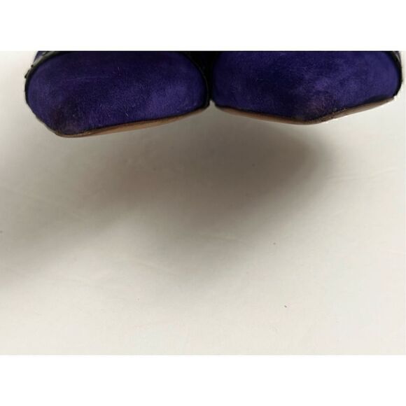 MALONE SOULIERS Maureen 
Suede Black Leather Slide Pointed
Toe Pump Heels - Picture 7 of 9